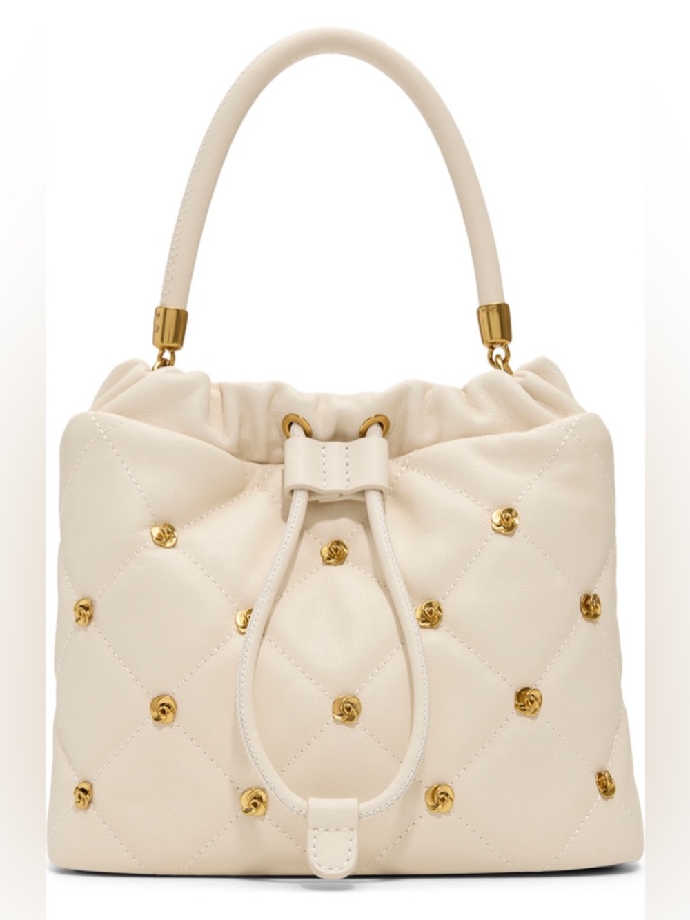 NWT Ted Baker London Jenny Floral Stud Satchel with Crossbody Strap - Cream